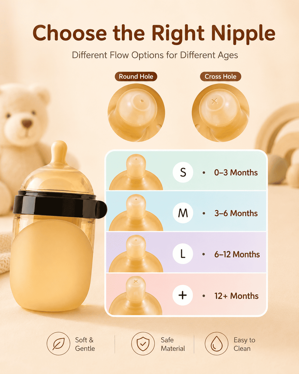 BPA-Free Silicone Baby Feeding Bottle