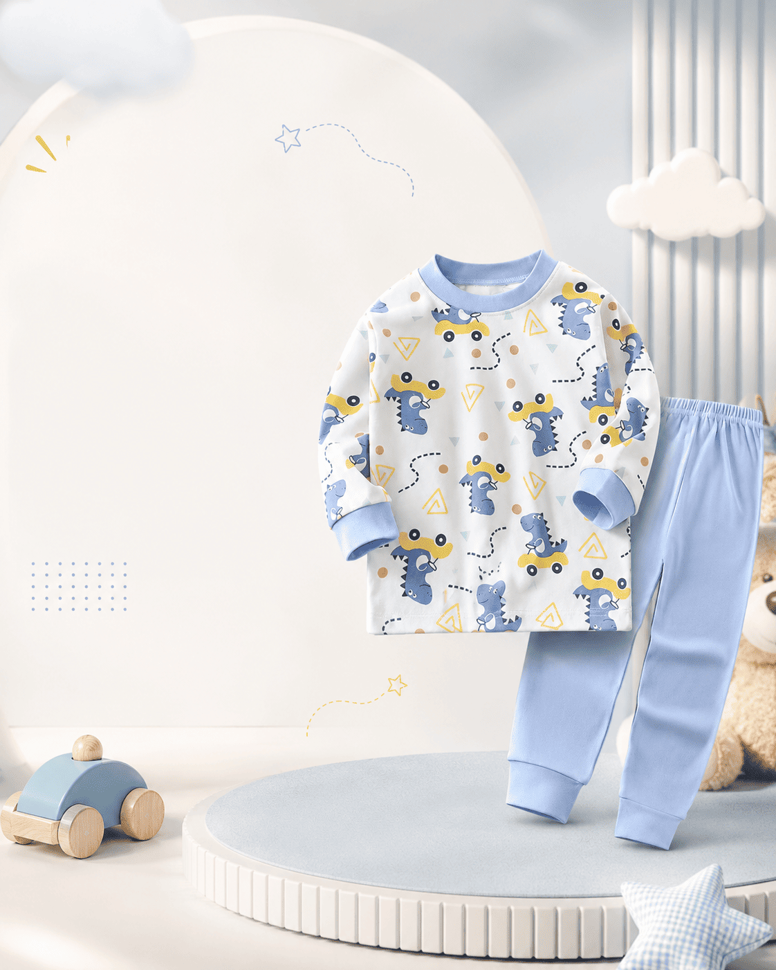 Blue Dinosaur Night Suit