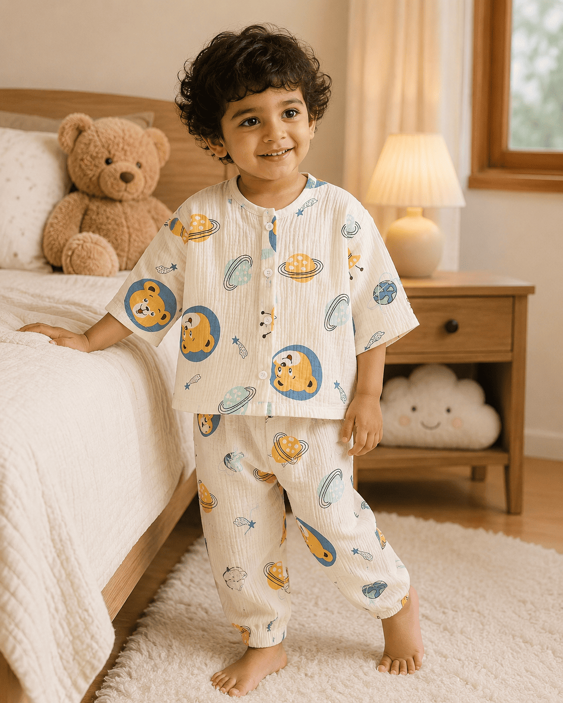 Bunny Balloon Cotton Night Suit Set