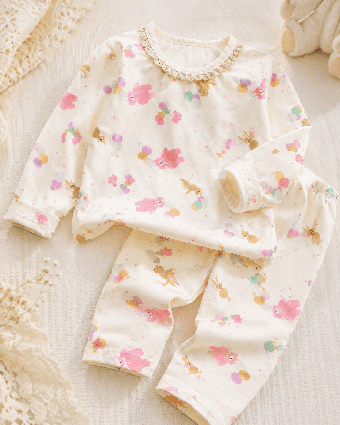 Bunny Balloon Cotton Night Suit Set
