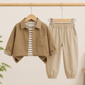 Cotton Shirt Vest And Pants Three-Piece Set