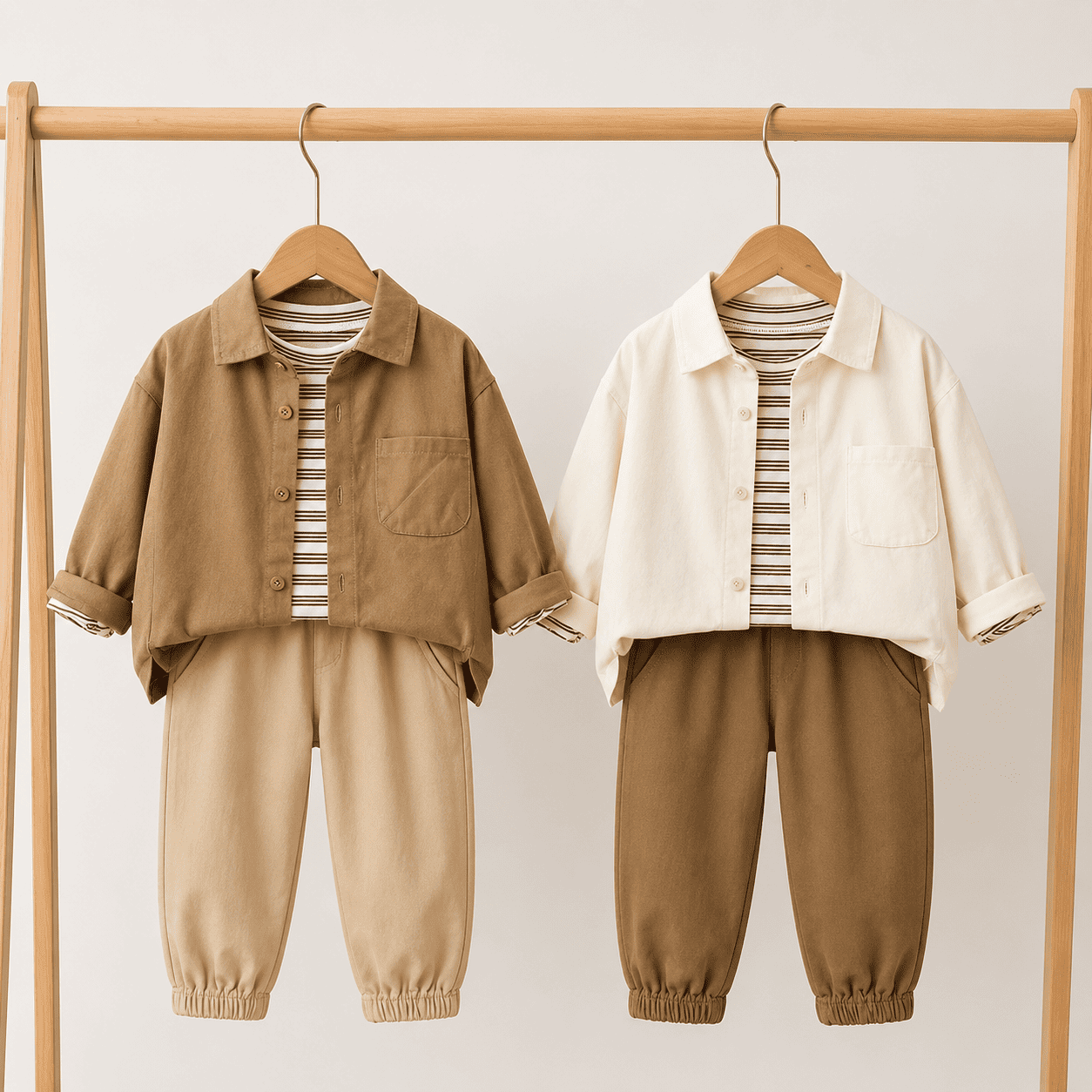 Cotton Shirt Vest And Pants Three-Piece Set