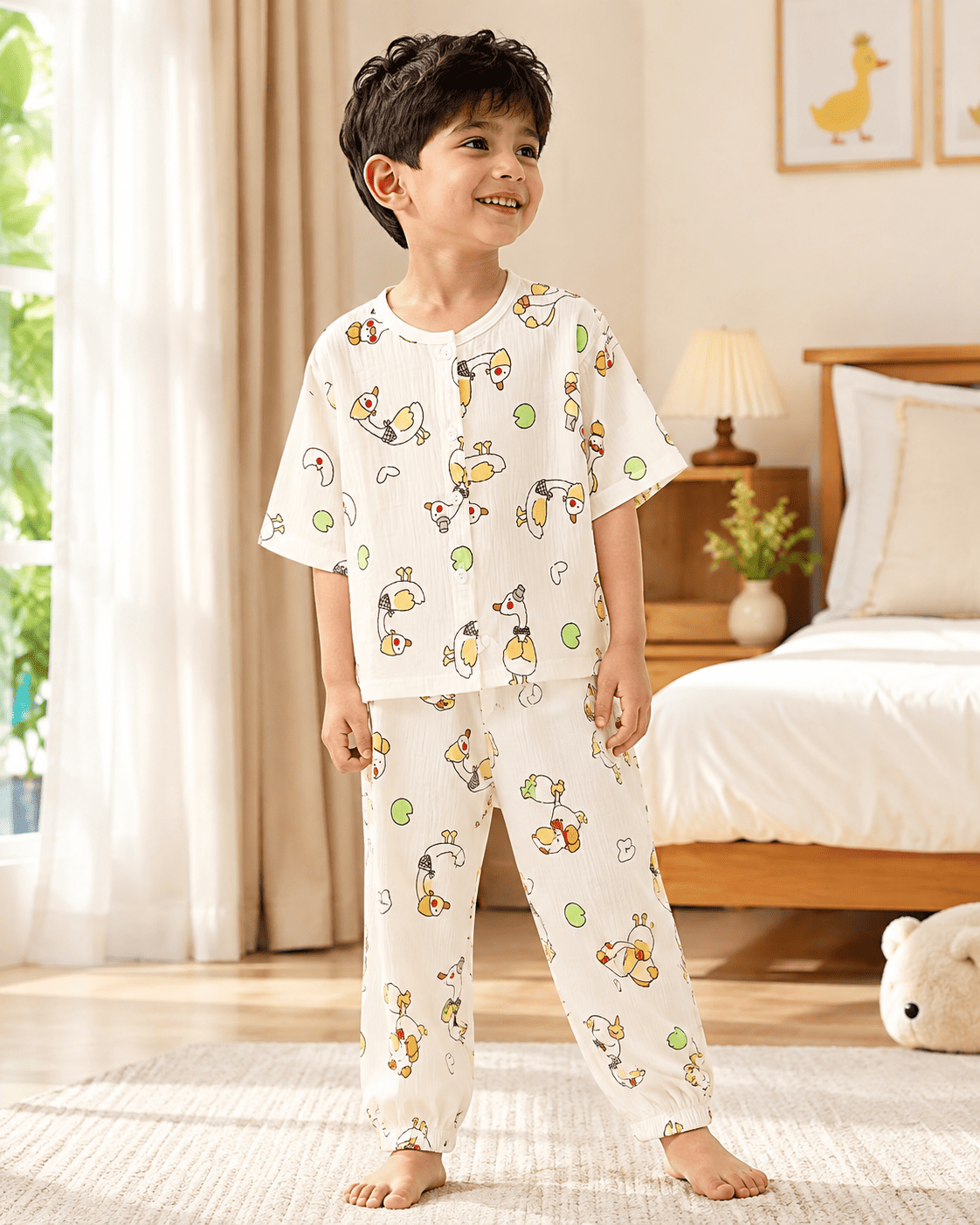 Duck Print Cotton Night Suit Set