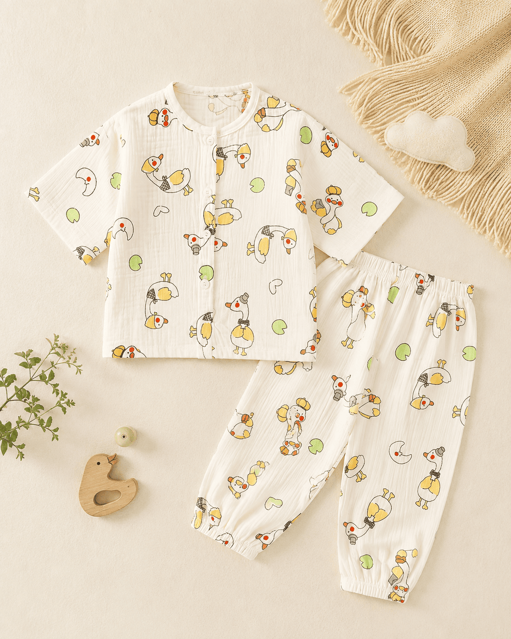 Duck Print Cotton Night Suit Set