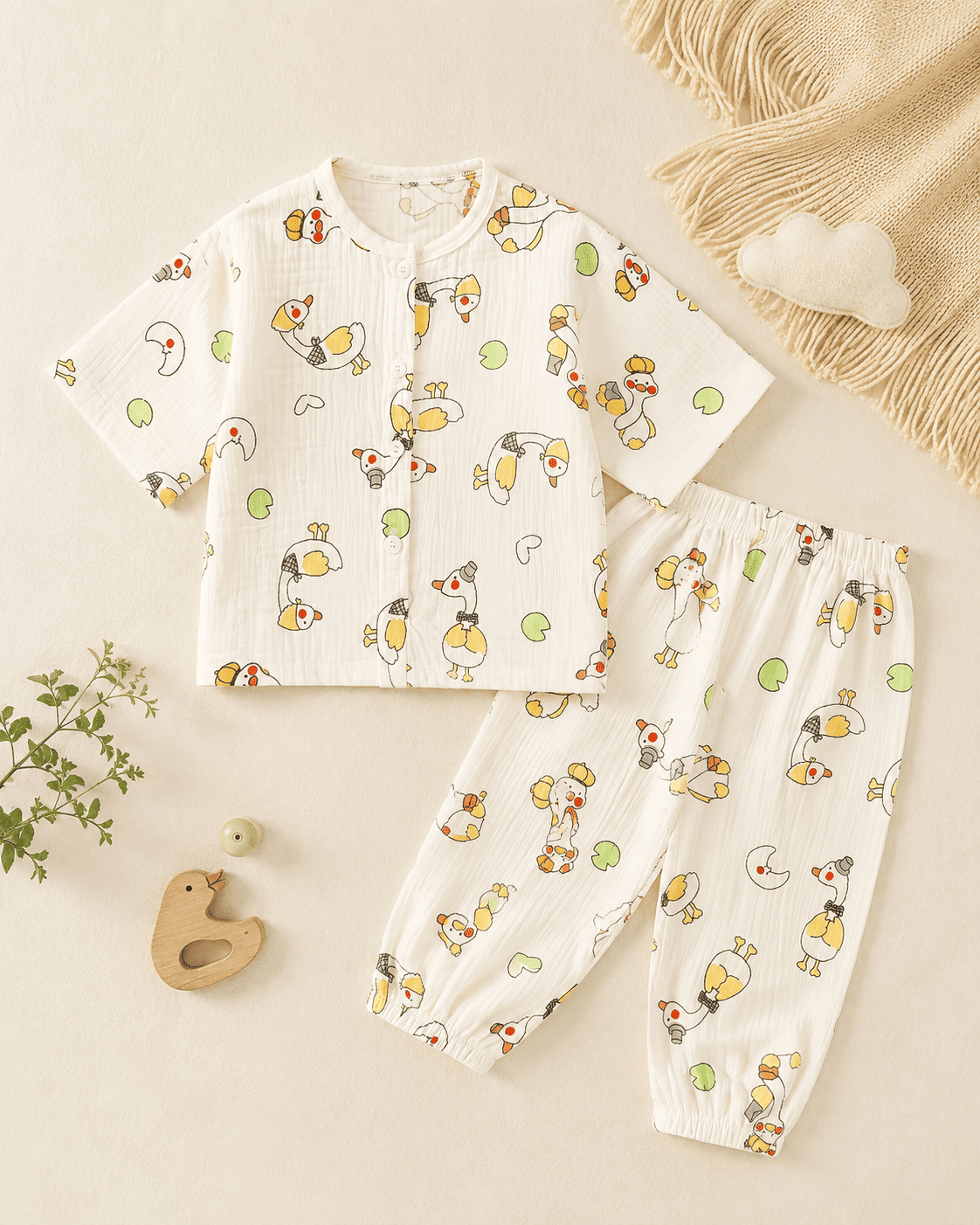 Duck Print Cotton Night Suit Set