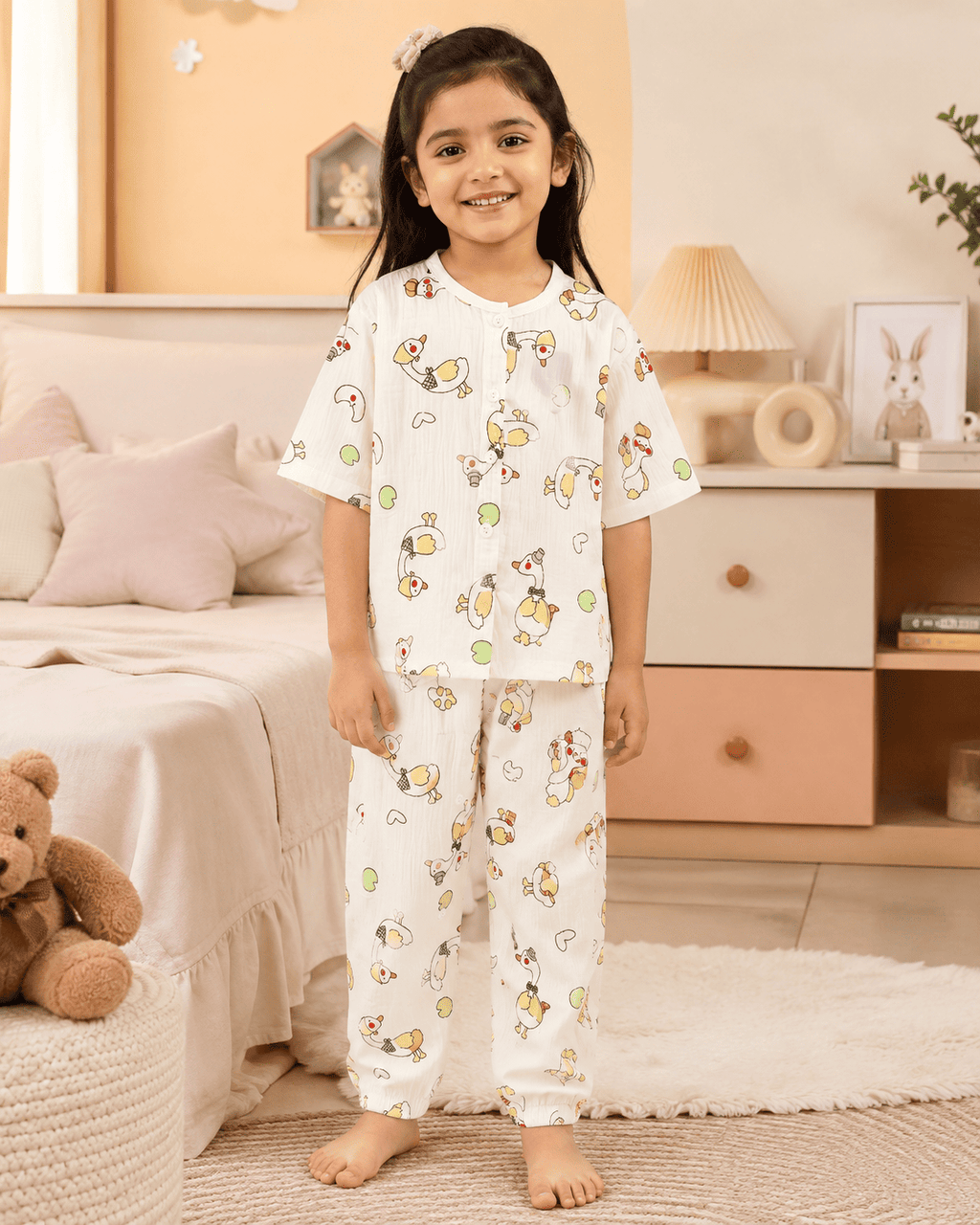 Duck Print Cotton Night Suit Set