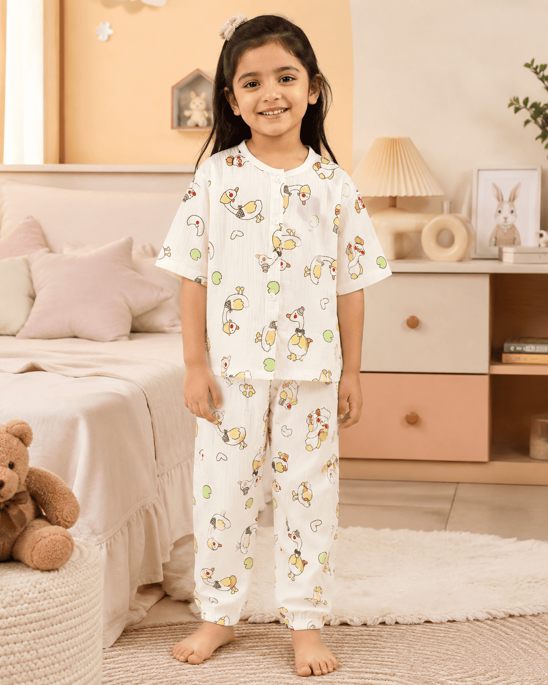 Duck Print Cotton Night Suit Set