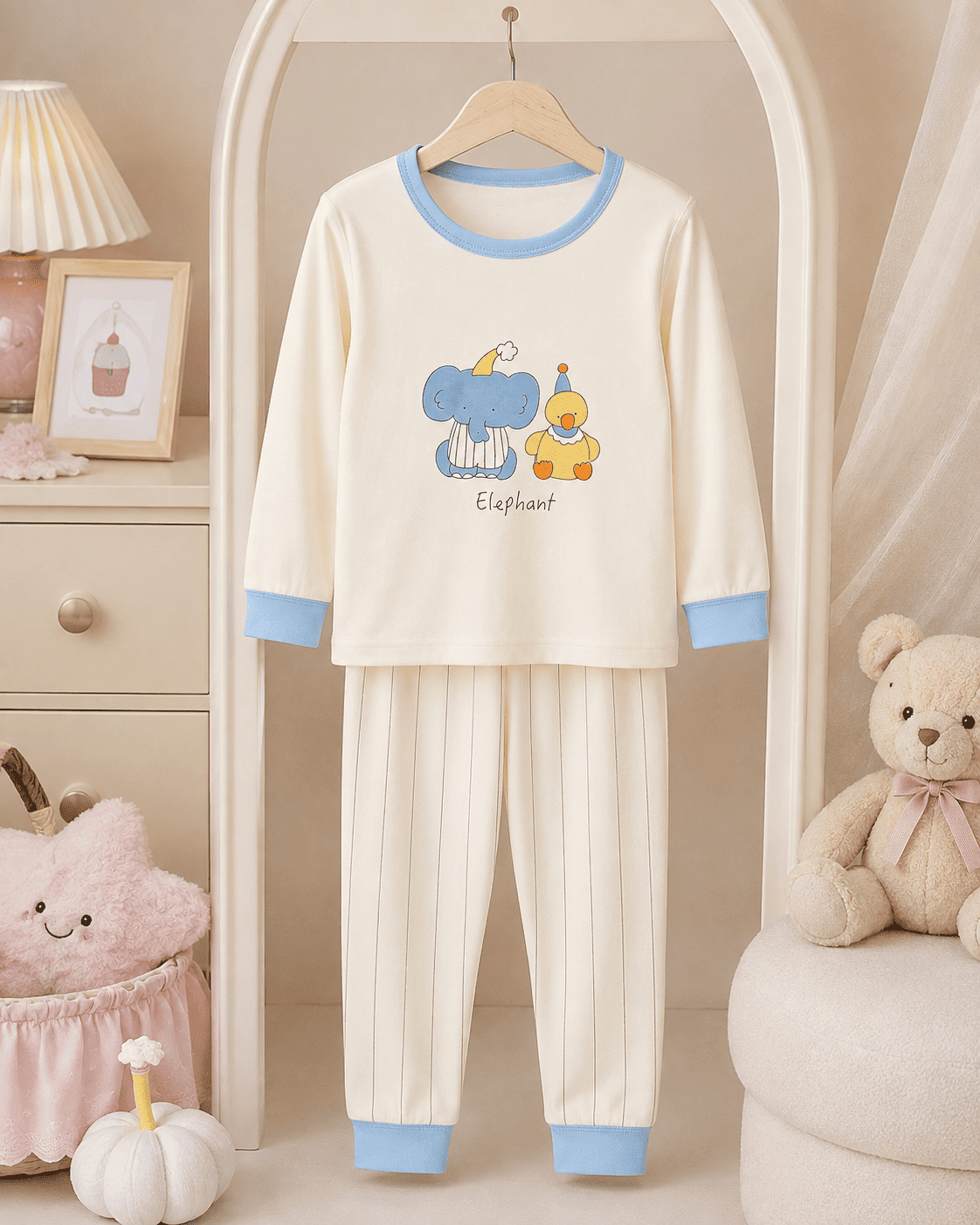 Elephant & Duck Print Night Suit