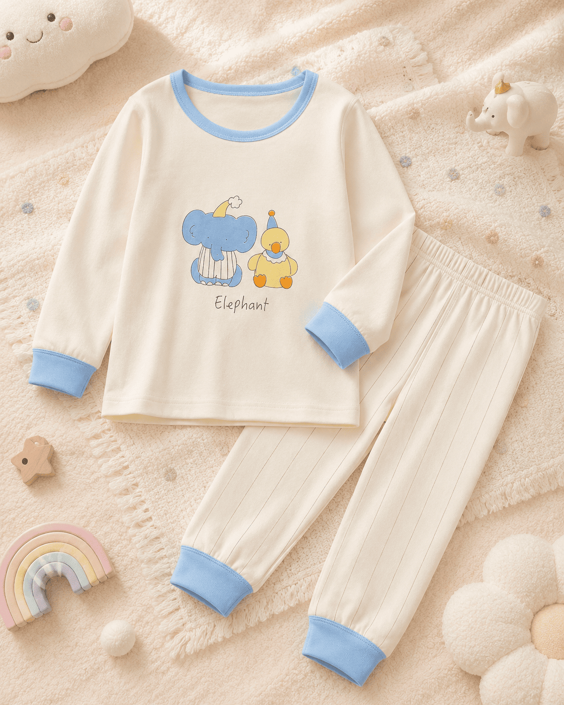Elephant & Duck Print Night Suit