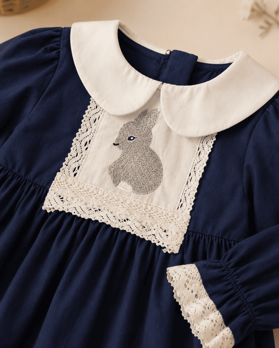 Embroidered Collar Cotton Princess Dress