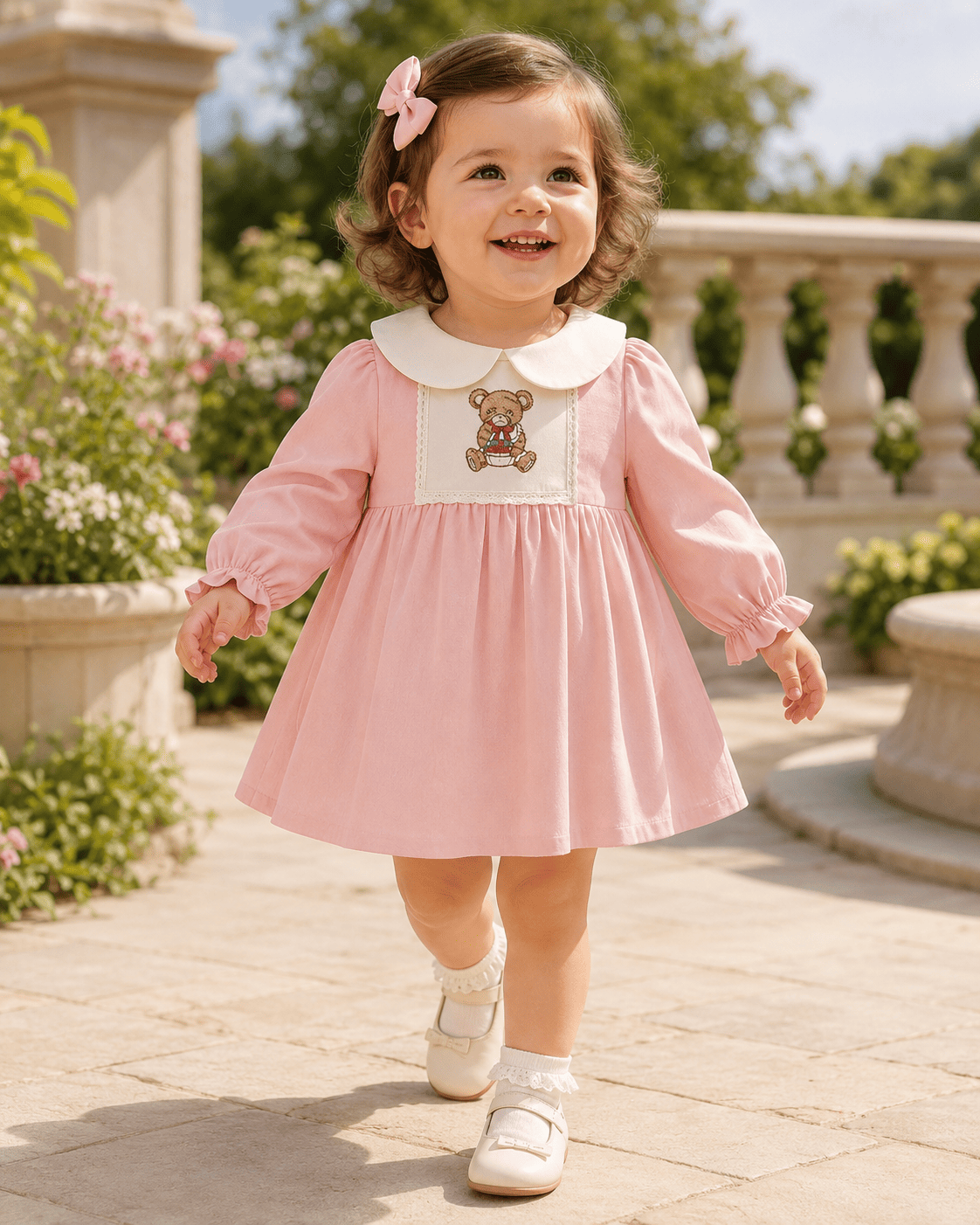 Embroidered Collar Cotton Princess Dress