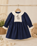 Embroidered Collar Cotton Princess Dress