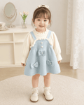 Girls Trim Knitted Long Sleeve Dress