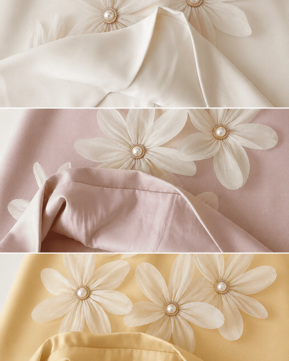 Girls Sleeveless 3D Petal Satin Summer Dress
