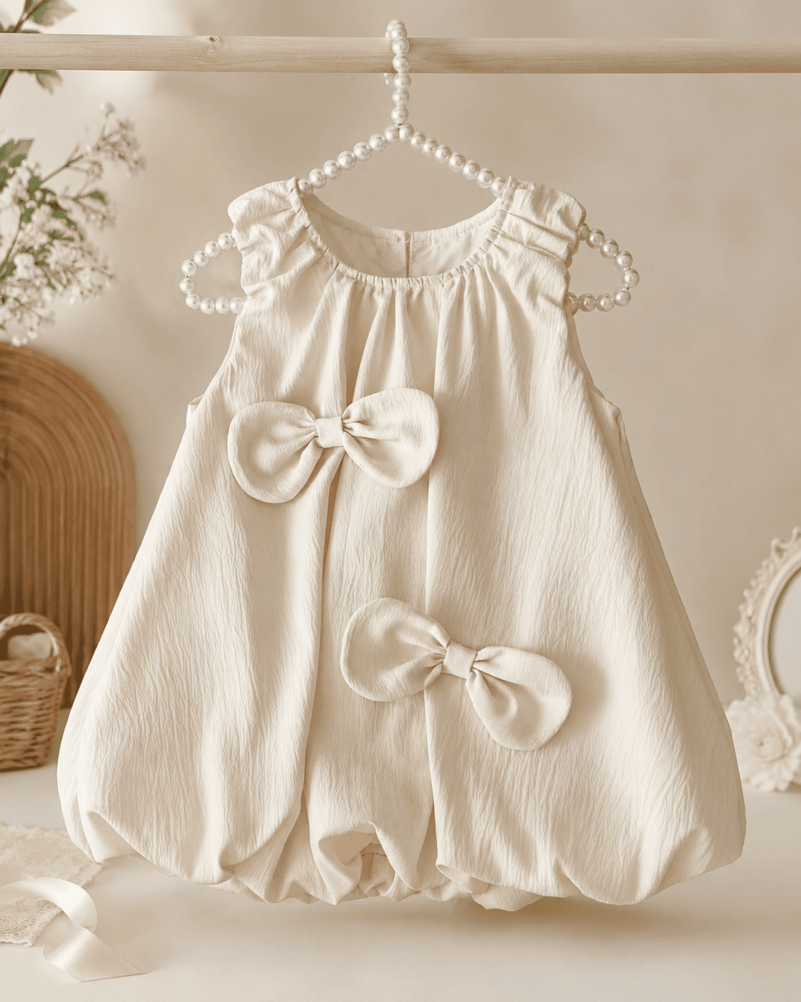 Girls Bowknot Bubble Dress