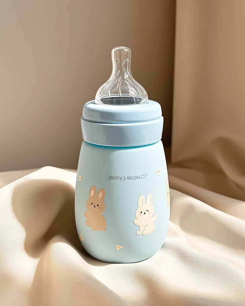 Cartoon Animal Baby Feeding Bottle 250ml BPA-Free Silicone PPSU for 1-2 Years