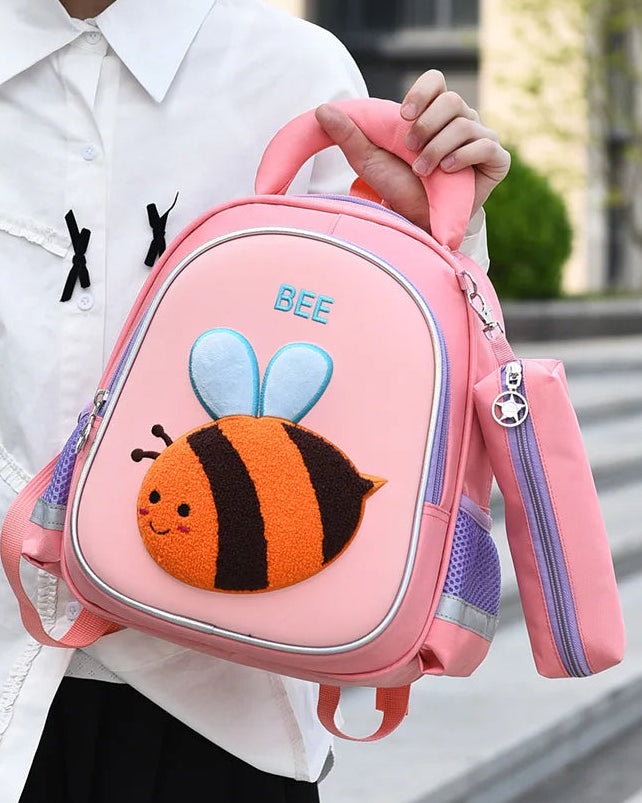 Kids Cartoon Animal Butterfly Backpack and Pencil Bag Set 2-Piece