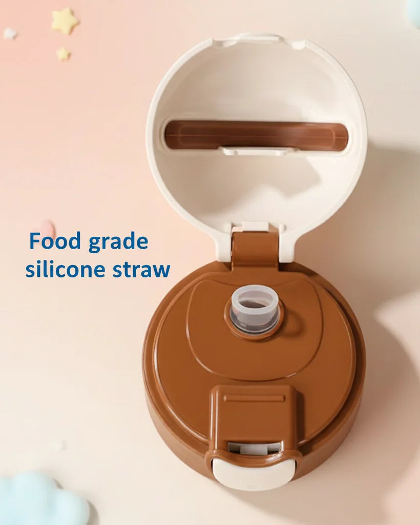 Kids 300ml Vacuum Insulated Stainless Steel Cup with Leak-Proof Straw BPA Free