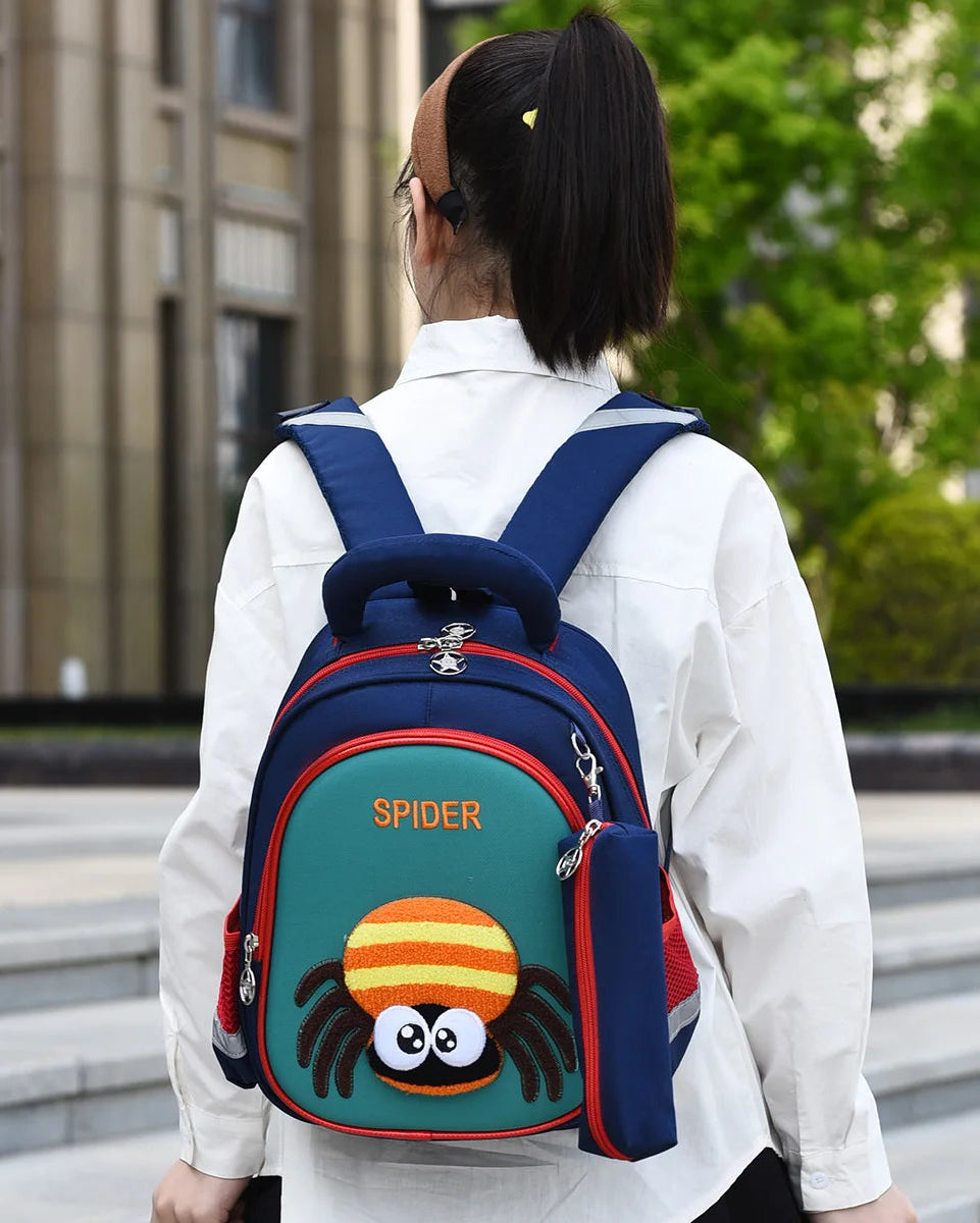Kids Cartoon Animal Butterfly Backpack and Pencil Bag Set 2-Piece