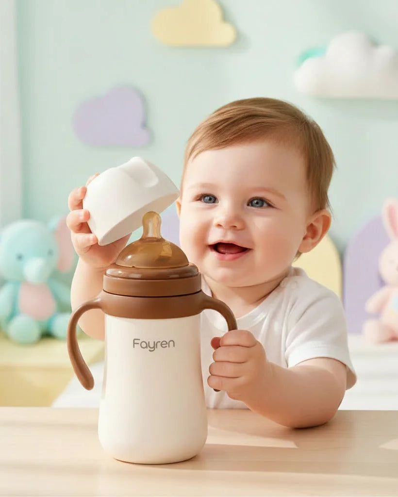 Kids 300ml Vacuum Insulated Stainless Steel Cup with Leak-Proof Straw BPA Free