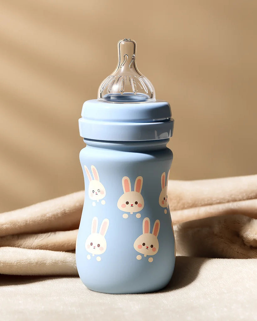 Cartoon Animal Baby Feeding Bottle 250ml BPA-Free Silicone PPSU for 1-2 Years