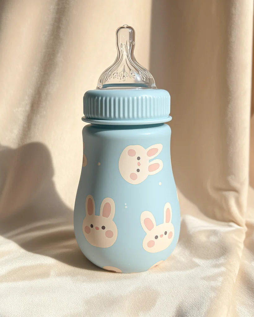 Cartoon Animal Baby Feeding Bottle 250ml BPA-Free Silicone PPSU for 1-2 Years