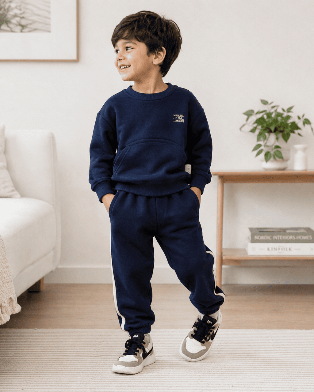 Kids Contrast Stripe Sweatshirt And Jogger Pants Set