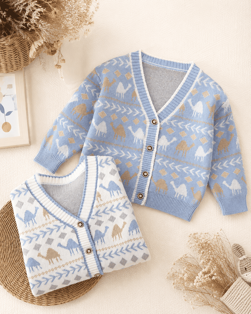 Knit V-Neck Button Cardigan Coat