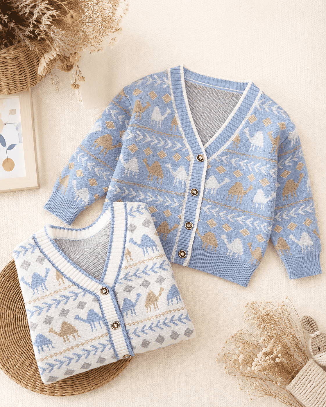 Knit V-Neck Button Cardigan Coat