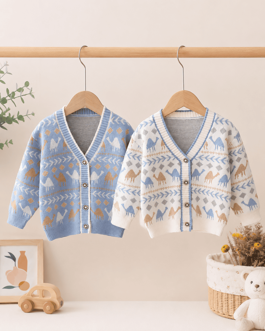 Knit V-Neck Button Cardigan Coat