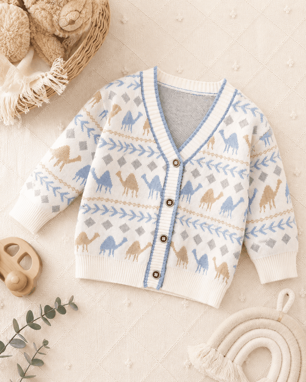 Knit V-Neck Button Cardigan Coat