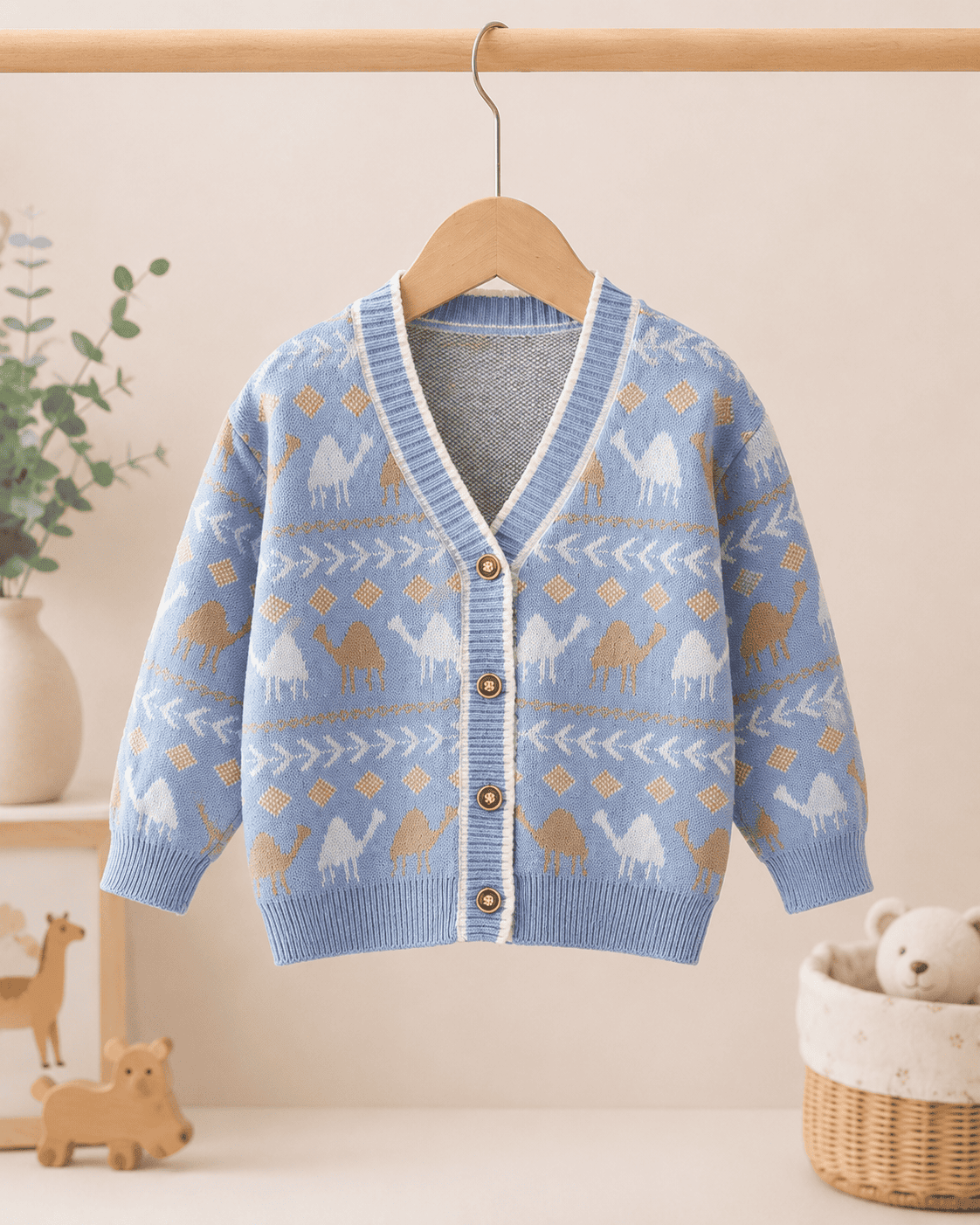Knit V-Neck Button Cardigan Coat