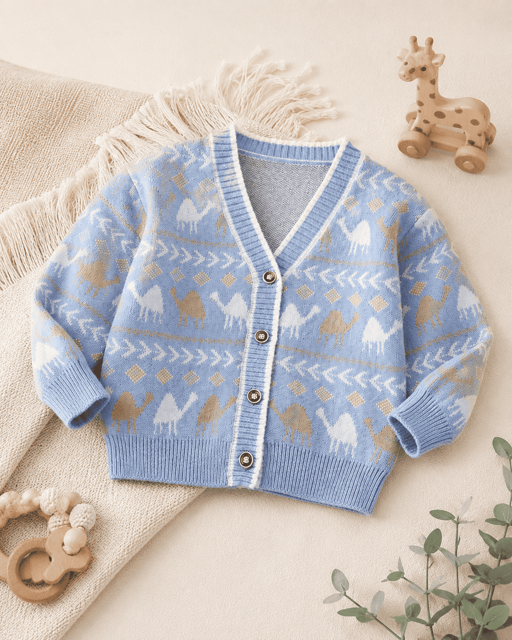 Knit V-Neck Button Cardigan Coat