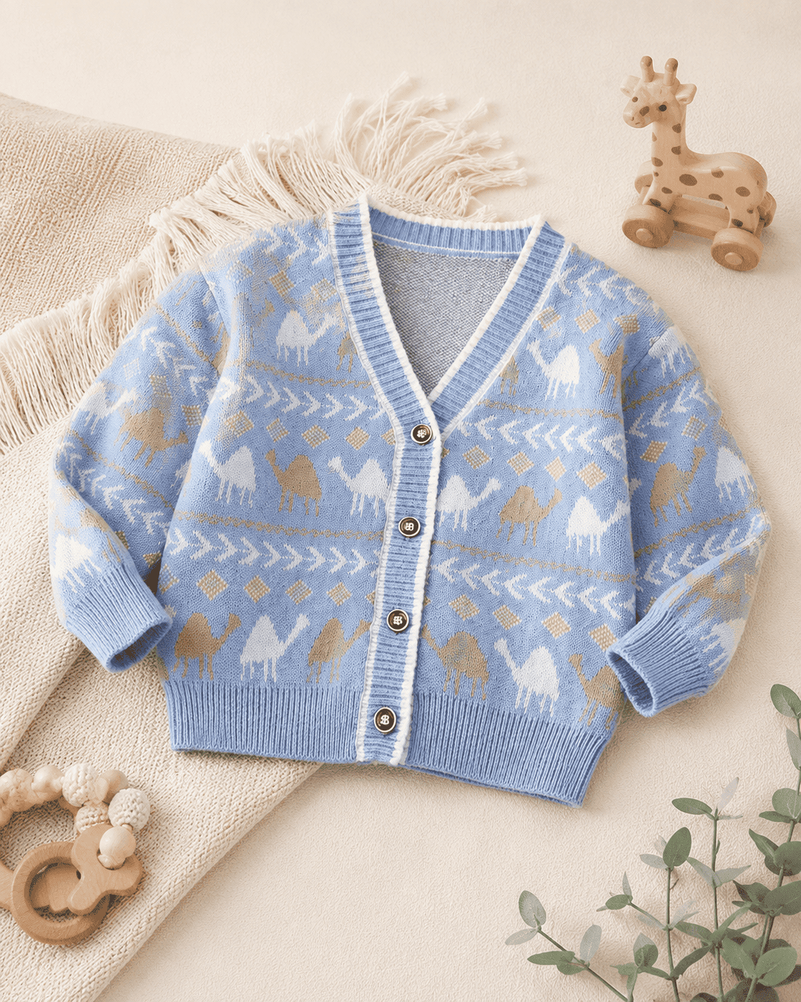Knit V-Neck Button Cardigan Coat