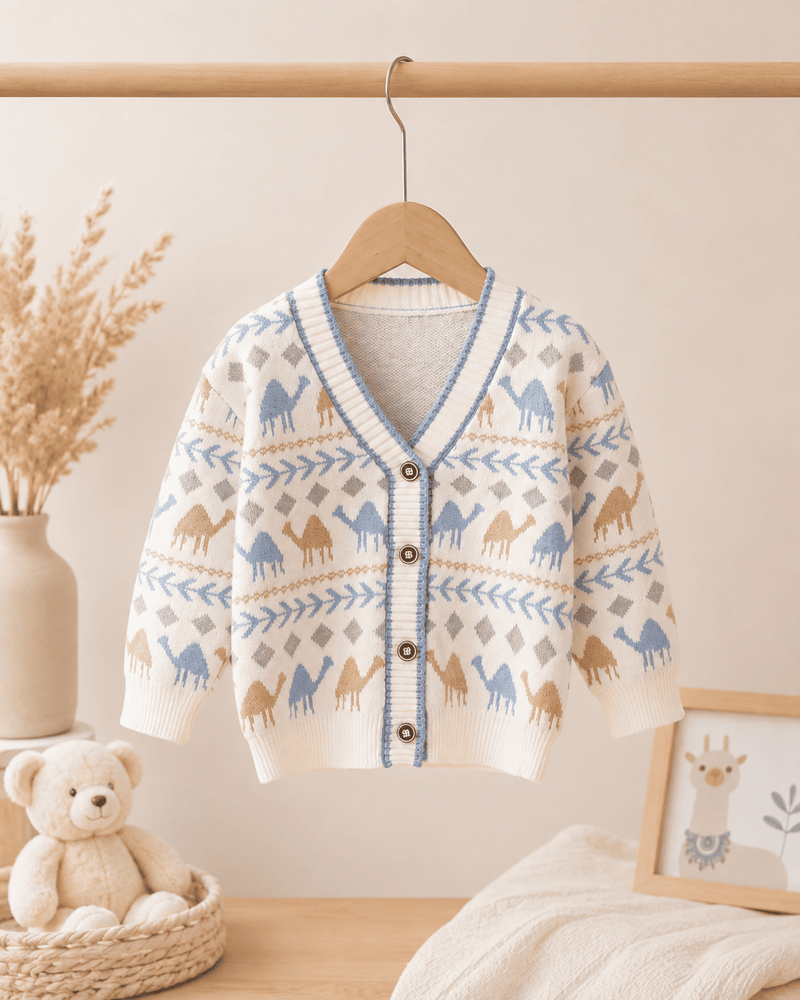 Knit V-Neck Button Cardigan Coat
