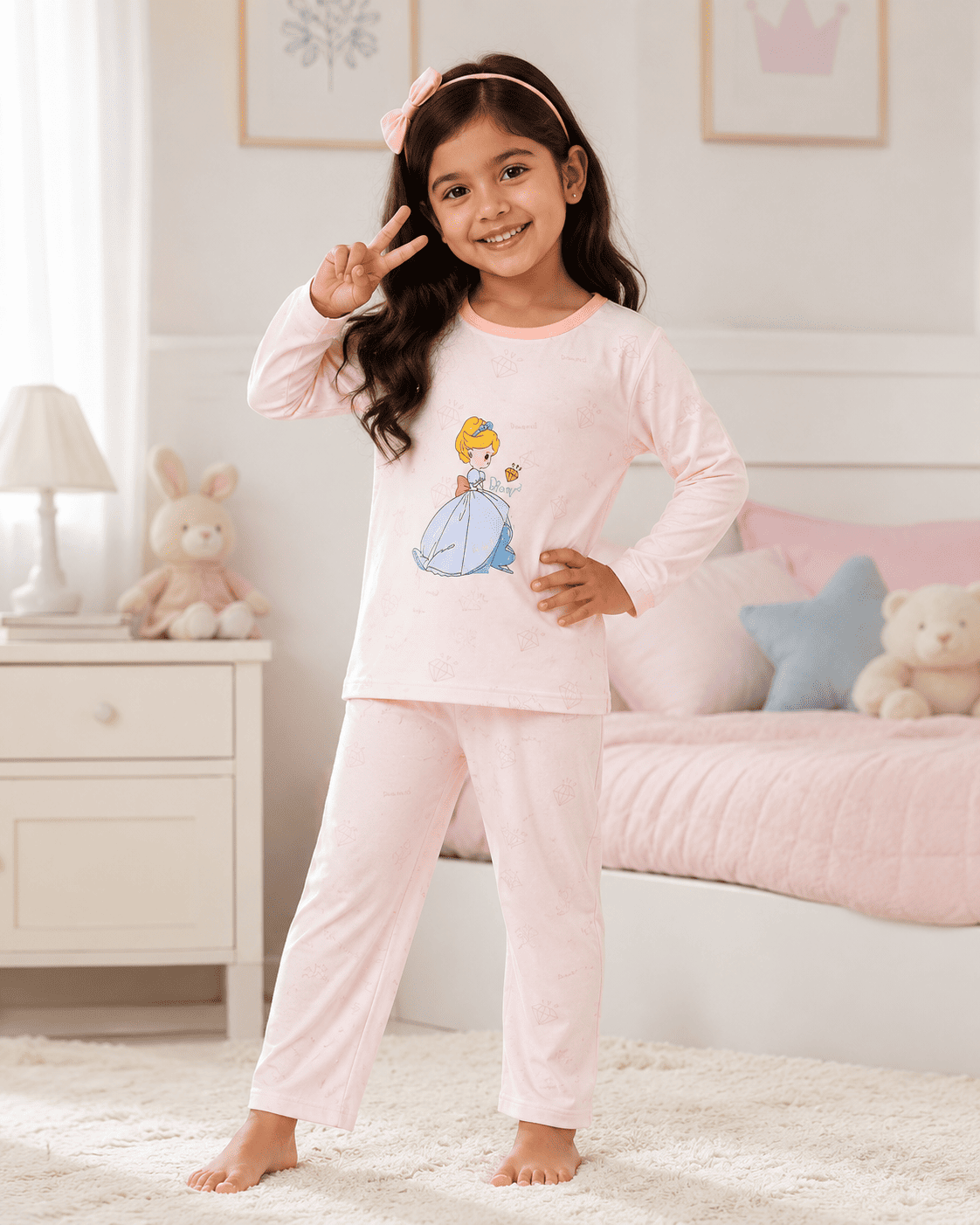 Princess Full-Sleeve Night Suit Set