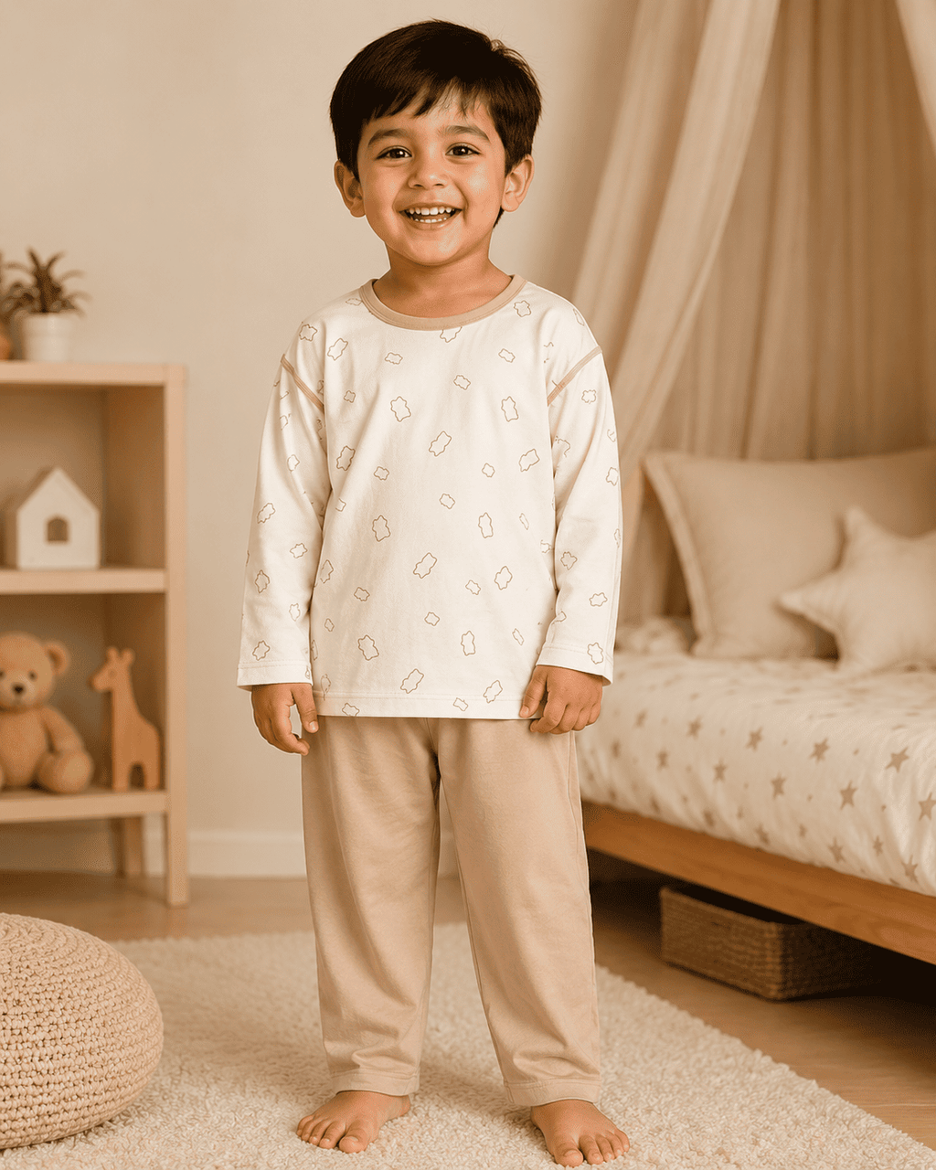 Printed Full-Sleeve Night Suit Set