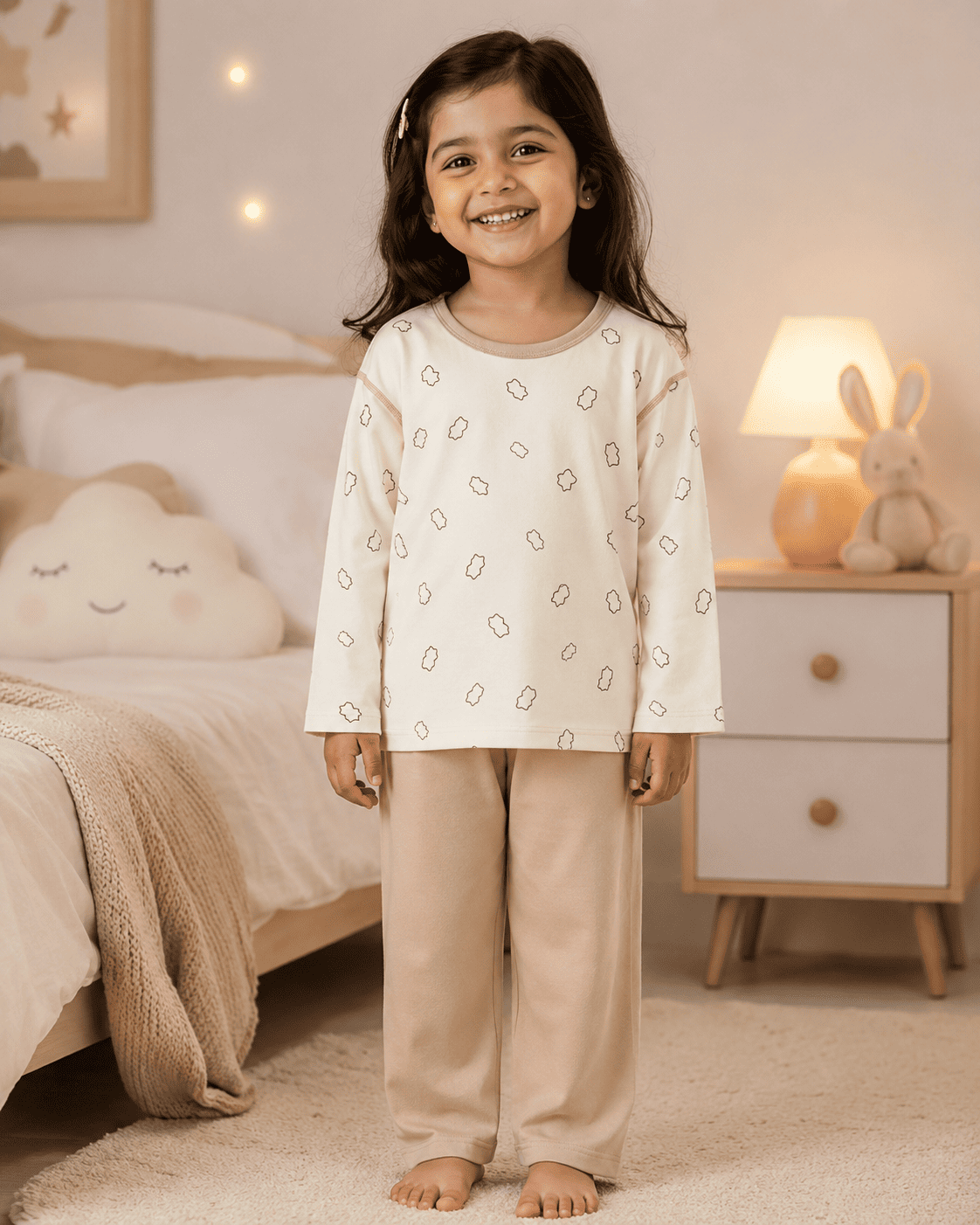 Printed Full-Sleeve Night Suit Set