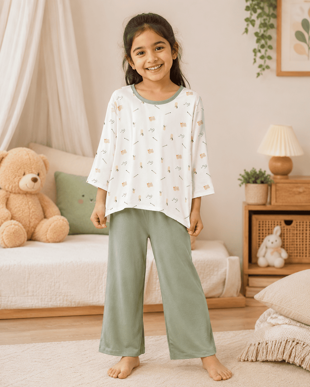 Printed Full-Sleeve Night Suit Set