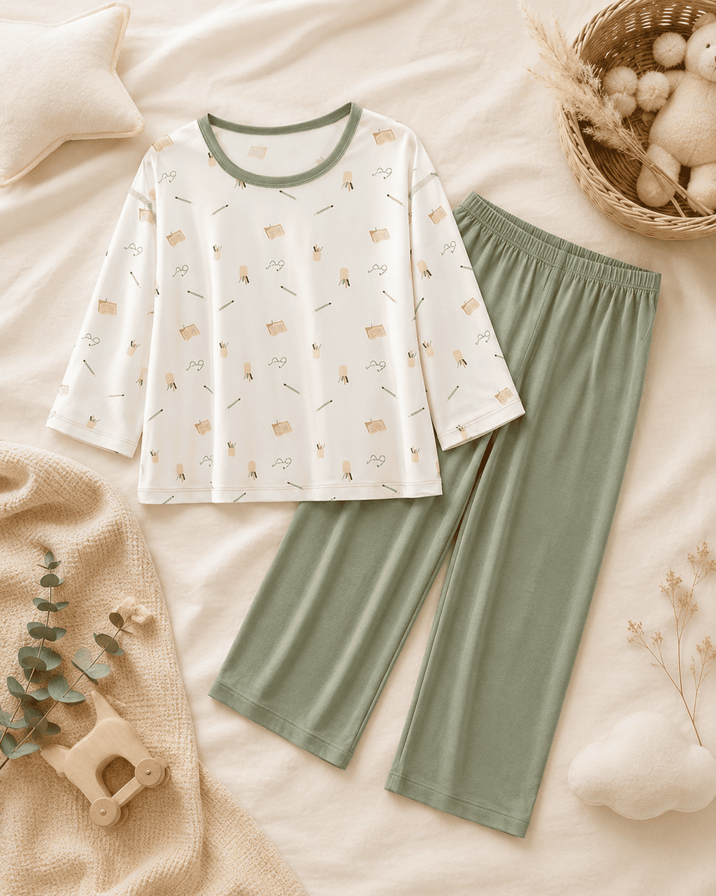 Printed Full-Sleeve Night Suit Set