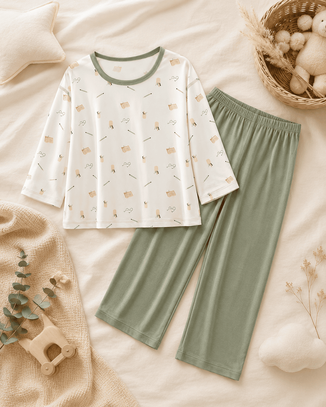 Printed Full-Sleeve Night Suit Set