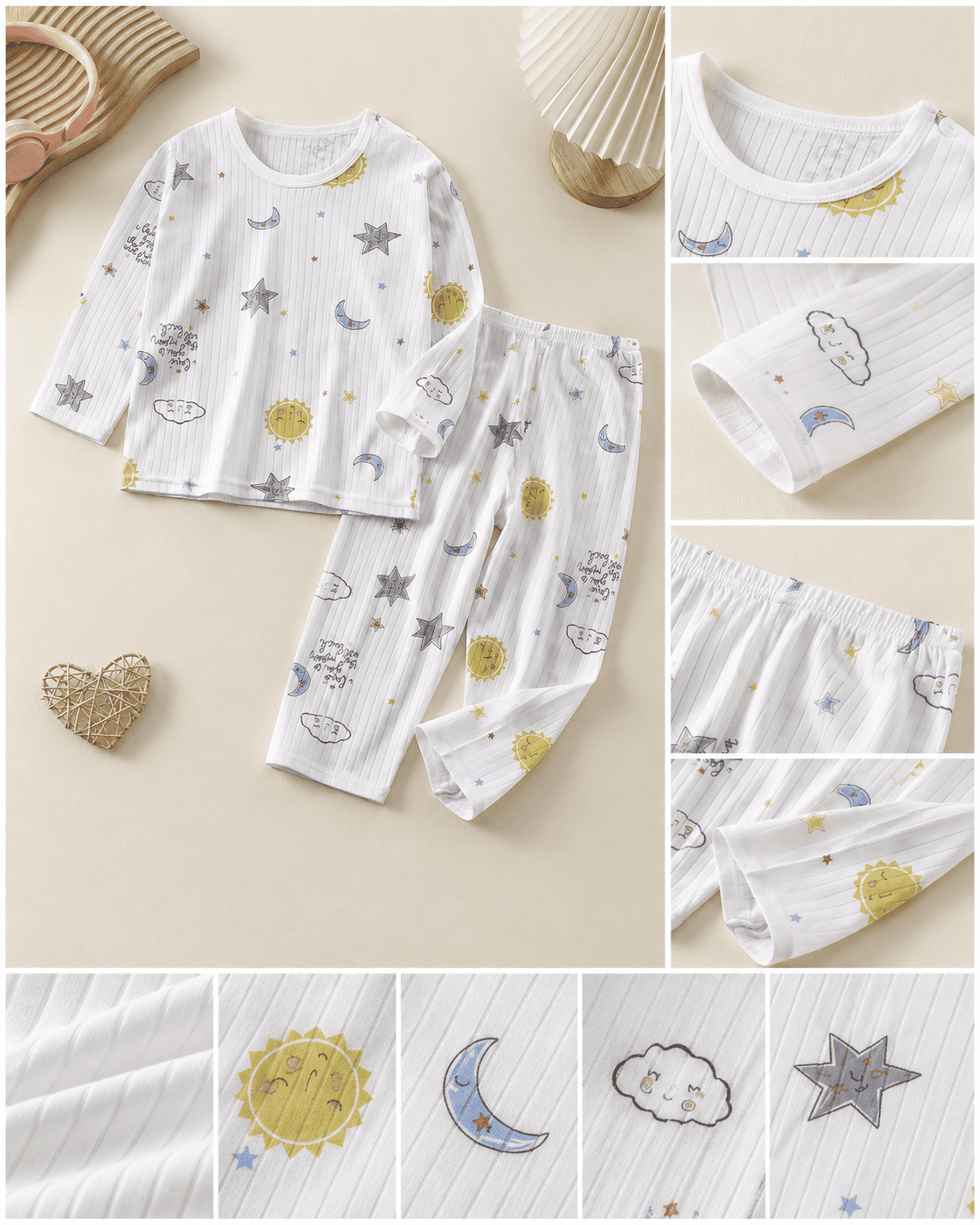 White Sun & Moon Sleepwear
