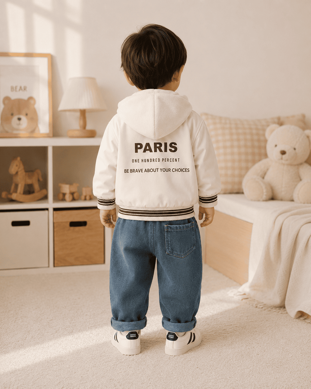 Hooded Jacket And Relaxed Fit Jeans Set